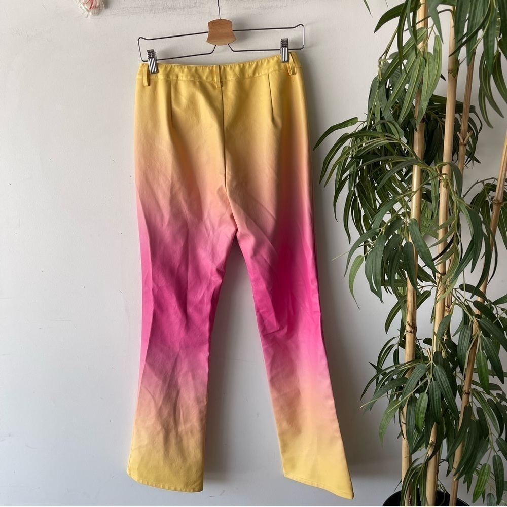 I.AM.GIA Pants Womens Medium Pink Yellow Davika Faux Leather Ombre Sunset - Picture 8 of 11